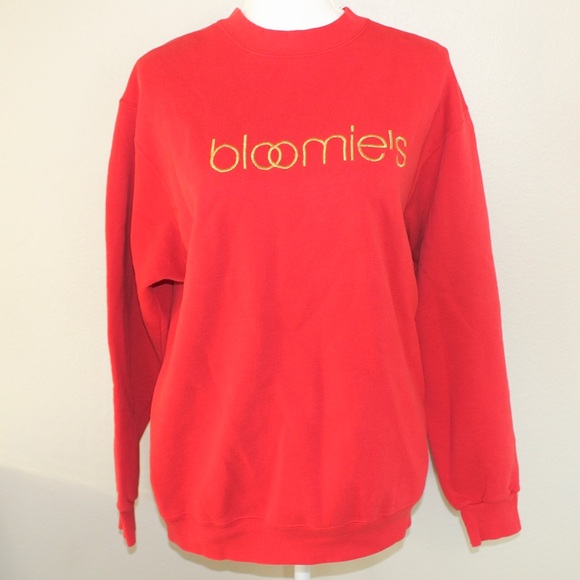 Bloomingdale's Sweaters - Vintage 90’s Bloomingdale’s Gold Spellout Red Crewneck Sweater - Large